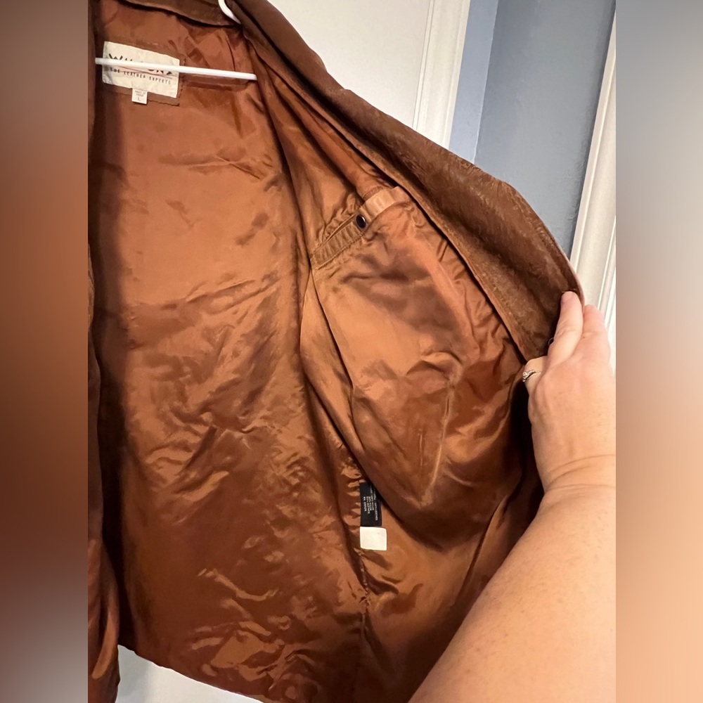 Wilson’s leather vintage women’s heavy coat Large with removable thinsulate vest - Picture 8 of 16